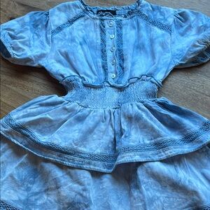 Aqua Girls Pale Blue Smocked Top